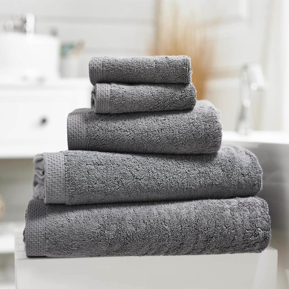 Charcoal best sale towels set